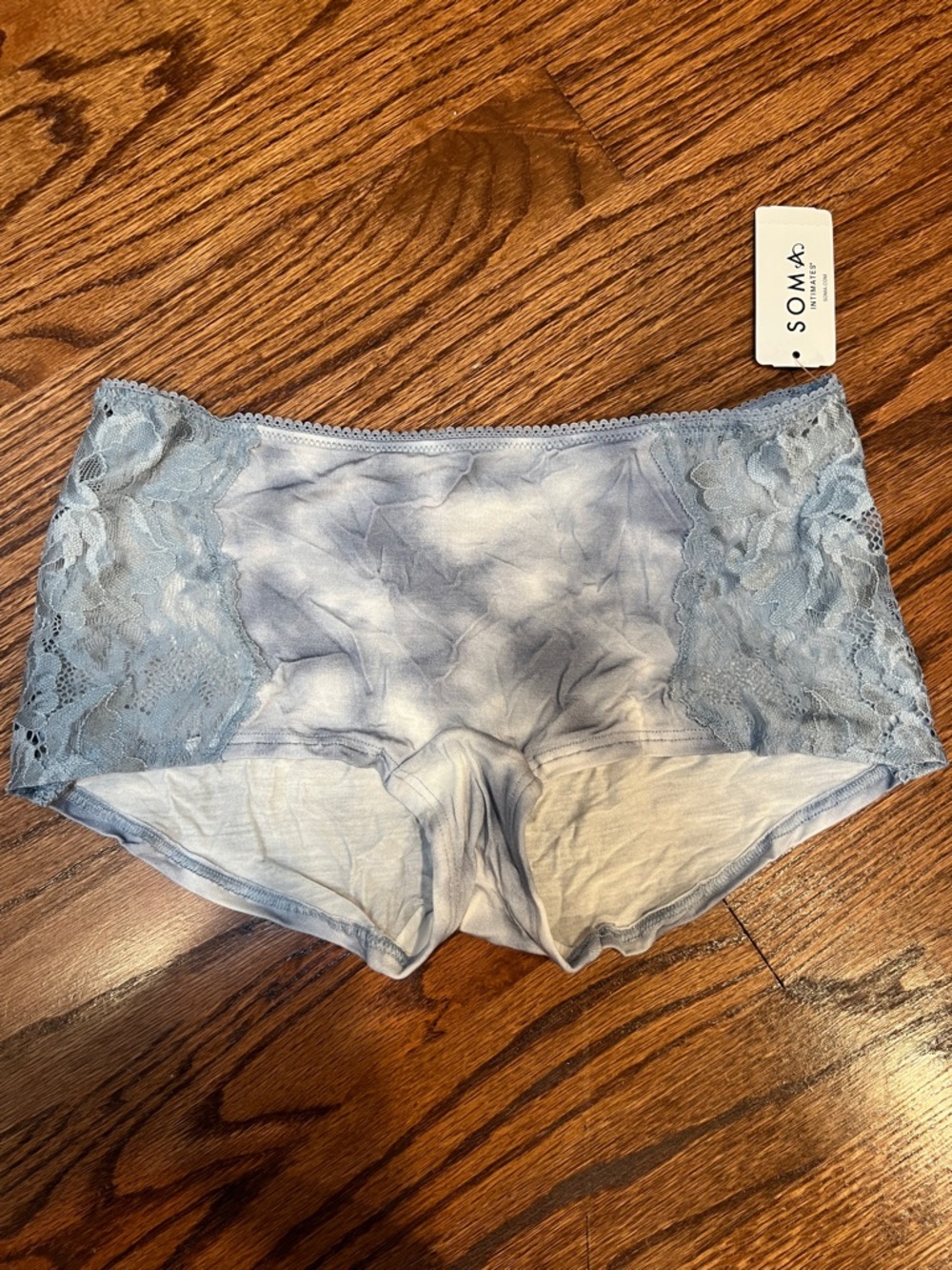 Soma Light Blue Lace-Trim Boyshorts